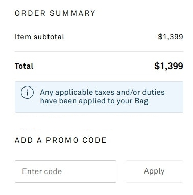 네타포르테 주문 요약 화면 Add a Promo Code 할인코드 입력창과 Apply 버튼 위치 안내